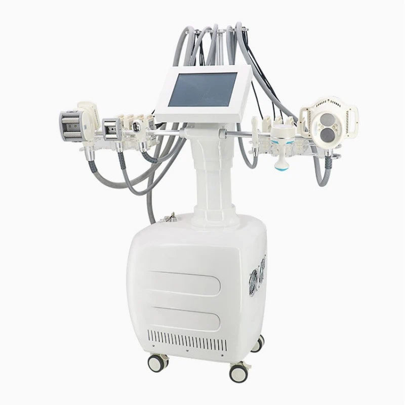 V10 Multifunctional Body Slimming Machine with Cavitation, Rollers, RF Heat & Laser Pads for Contouring & Tightening